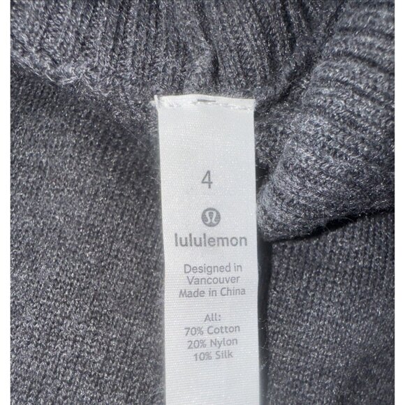 Lululemon Keep it Cozy Graphite Gray Silk Blend Sweater Dress 4 W1CFTS - Picture 14 of 16